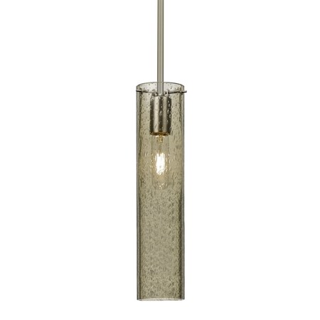 Besa Lighting Juni 16 Stem Pendant, Latte Bubble, Satin Nickel, 1x60W Incandescent 1TT-JUNI16LT-SN